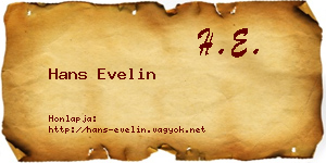 Hans Evelin névjegykártya